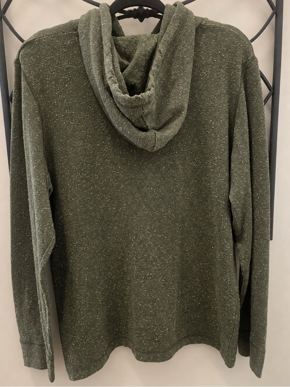 Men’s Hoodie Olive Speckled Pullover Hoodie - Picture 3 of 3